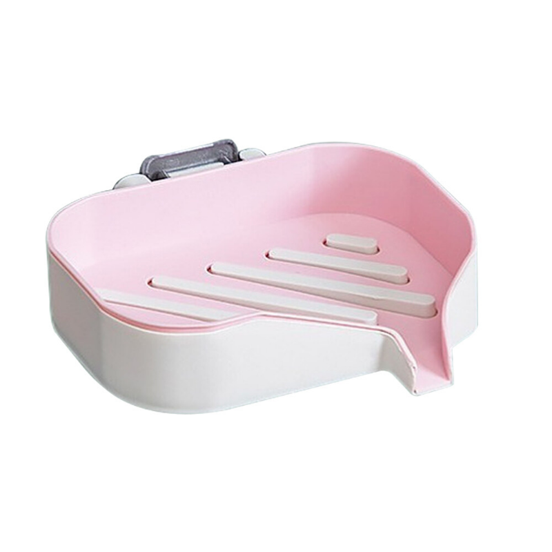 Creative Punch-free Soap Box Wall-mounted Drain Soap Tray Dish Toiletries Organizer Storage Sponge Holder Bathroom Kitchen Storage Container