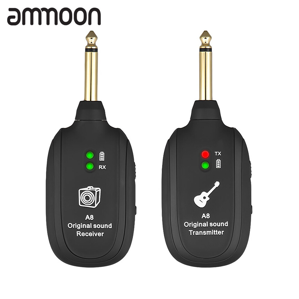 A8 UHF Wireless Guitar Transmitter Receiver Set 730mhz 50M Range for Electric Guitars Bass Violin