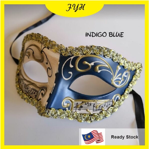 ⚡READY STOCK⚡ Men Party Mask Malaysia Men Gold Glitter Venice Party