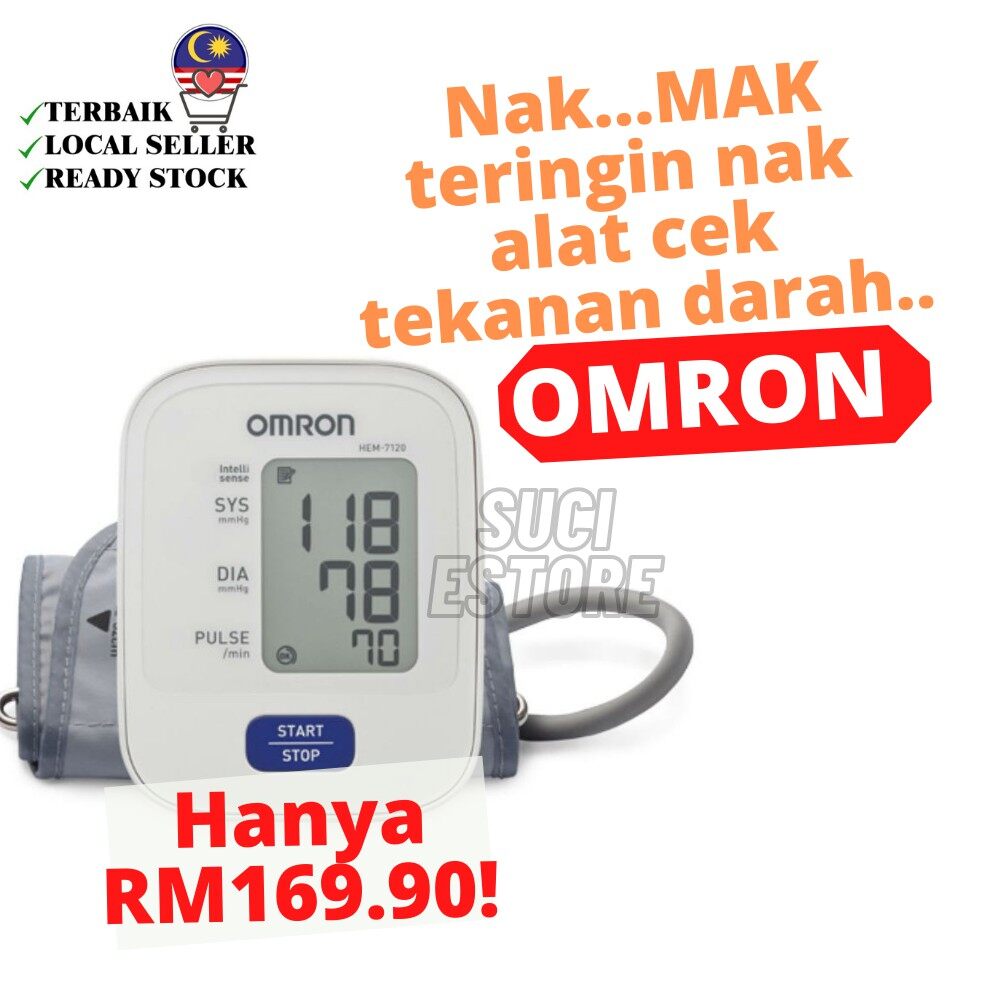Ready Stock Alat Cek Tekanan Darah Jenama Omron Blood Pressure Monitor Hem 7120 Lazada