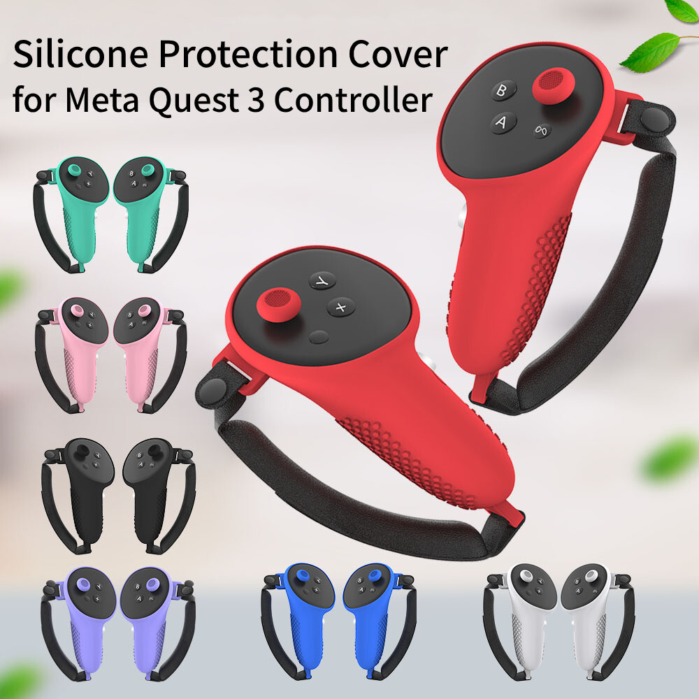 For Meta Quest 3 VR Controller Silicone Protection Cover Handle Protective Case with Straps for Meta Quest 3 Accessories