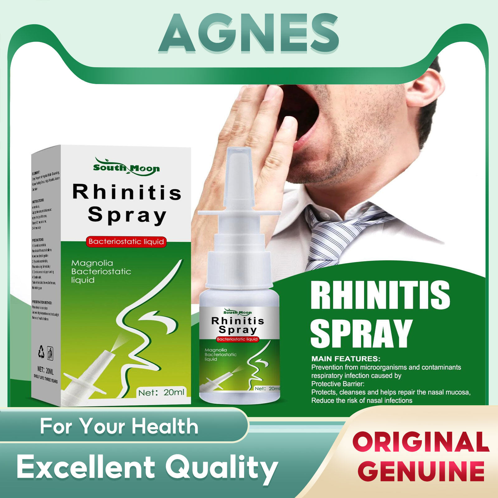 South Moon Rhinitis Nose Spray Nasal Spray Natural Herbal Extract ...