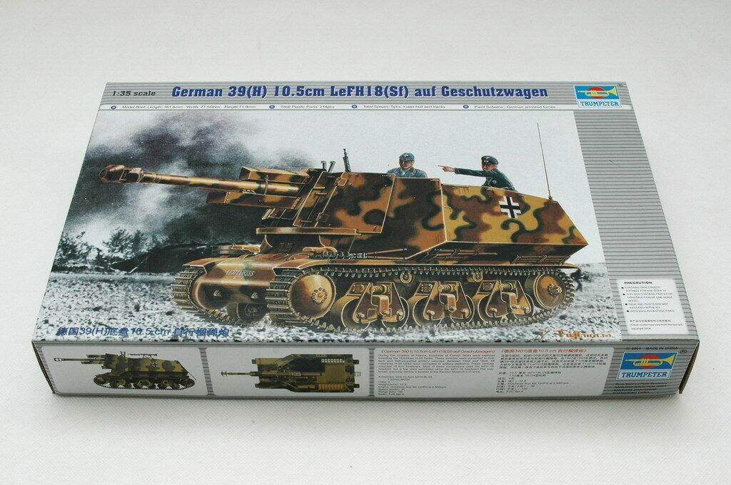 {：“——》 trumpeter 1/35 00353 german 39 10.5cm lefh18 geschutzwagen