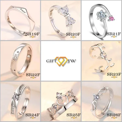 Pos dari KL-Jewelry SR19 Cincin SILVER PLATED Boleh Laras/S925 Silver Rings Adjustable Women Ring/Cincin Perempuan Perak