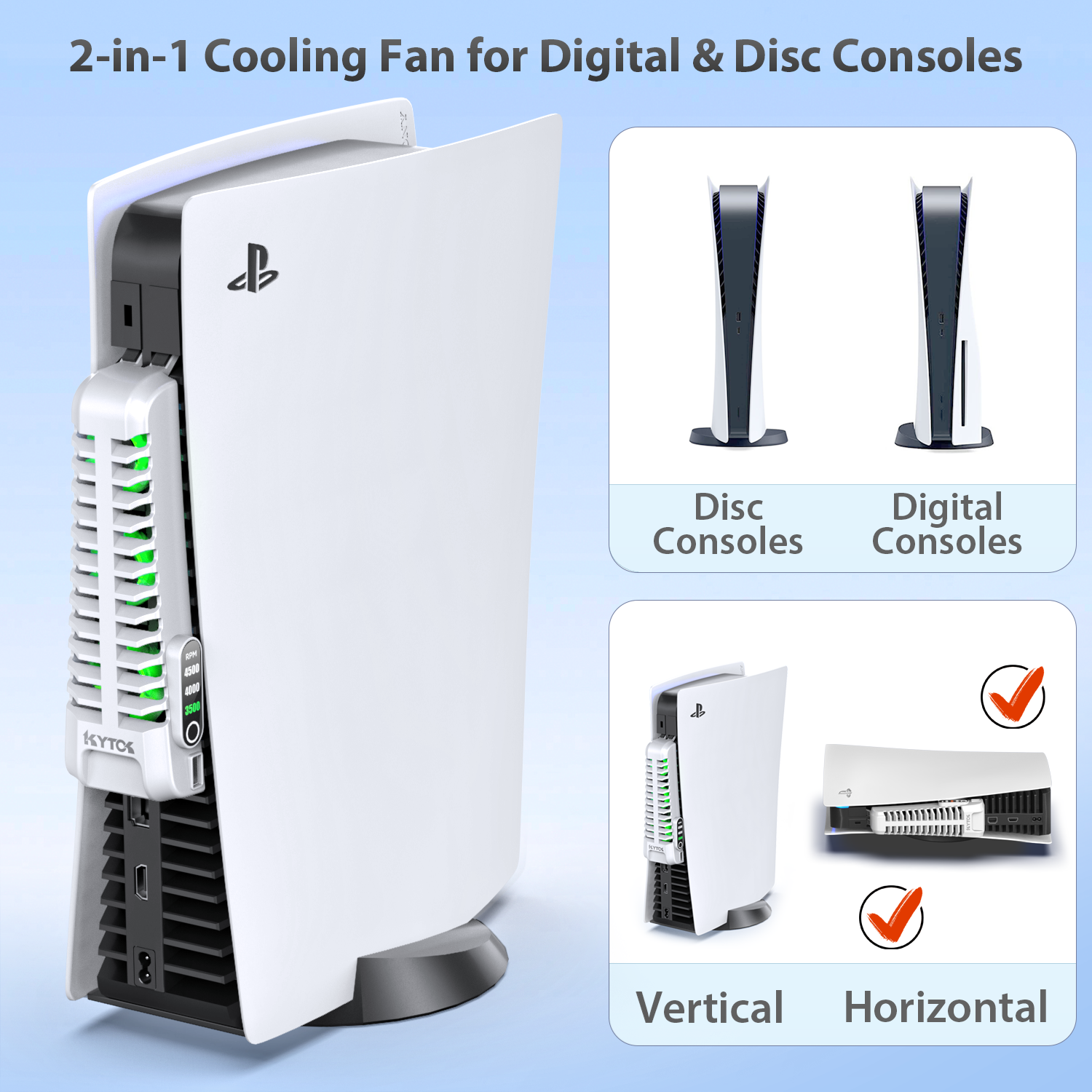 Sedicoca Upgraded Cooling Fan for PS5 Disc & Digital Edition - Atualizado  Centrifugal Fan Cooler com ventilador