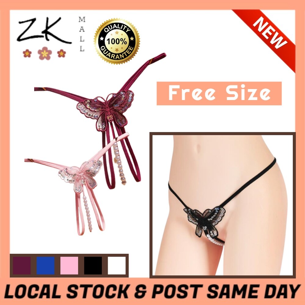 Women Sexy T-Back G-String Underwear Lady Panty With Pearl Female