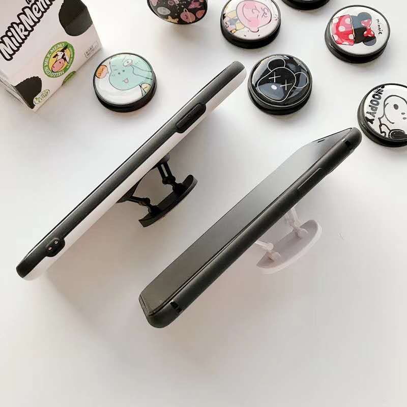 Zeallion Portable Cute Cartoon Silicone fixed Foldable Finger Phone Stand Holder Grip for iPhone Samsung Huawei Oppo Vivo Realme