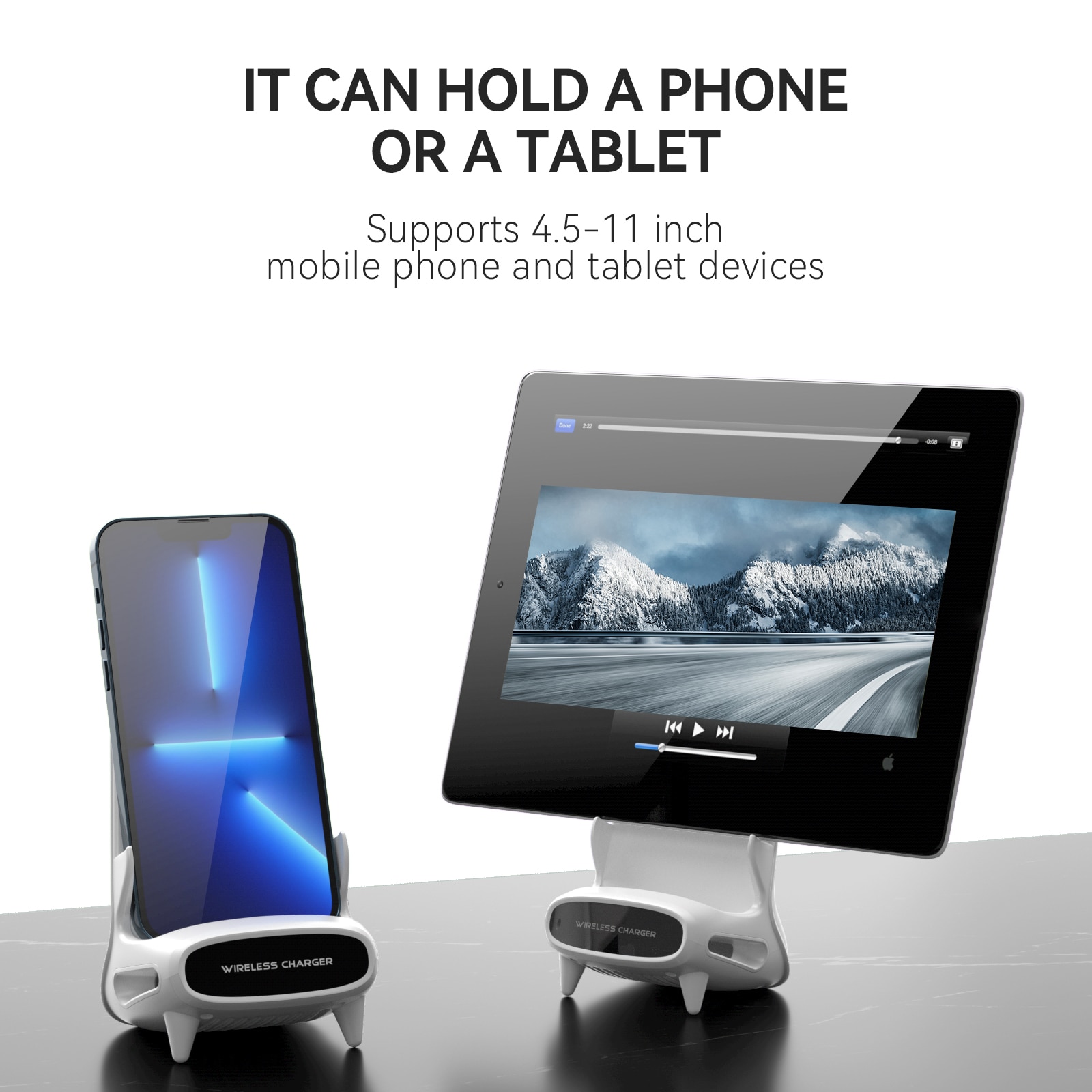 Zeallion Đế Sạc Để Bàn Không Dây 15W Đế Sạc Nhanh Type C Cảm Ứng Cho iPhone Samsung Xiaomi Vivo Oppo Trạm Sạc Điện Thoại