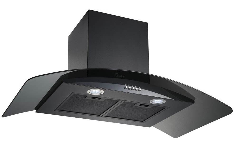 Midea Mch 90mv1 Curve Designer Cooker Hood 1200 M3 H With Double Option Charcoal Filter Duct Out Lazada