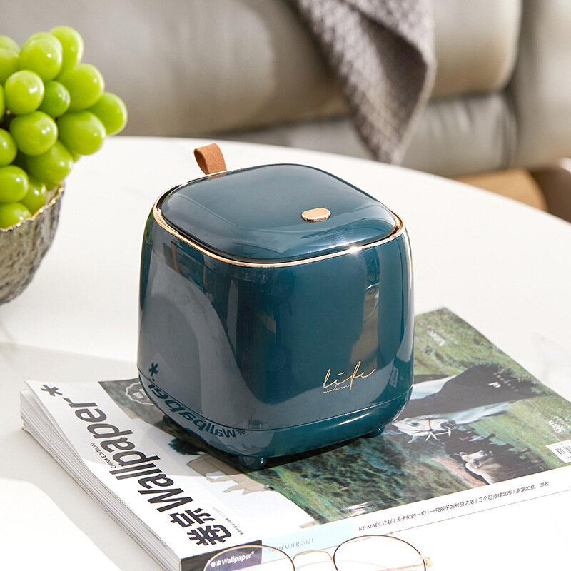 Table top trash can press type living room light luxury miscellaneous bucket car home desk dining dining bin garbage basket