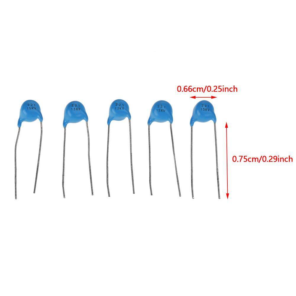 25Pcs High Voltage Monolithic Ceramic Capacitor 221k 220pF 15KV Capacitor Kit