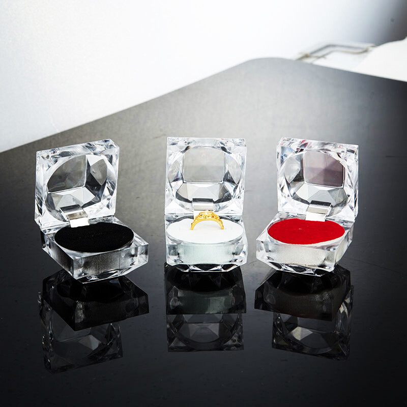 Crystal Box Ring Box Cube Acrylic Gift Box