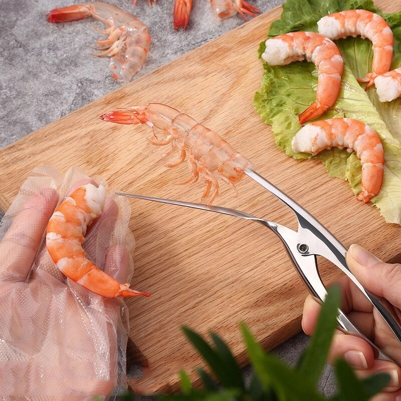 Dụng Cụ Nhà Bếp Inox Kìm Tôm, Máy Bóc Vỏ Tôm, Công Cụ Sáng Tạo