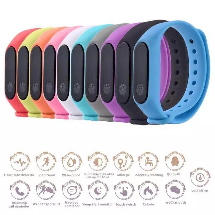 Vòng Tay thông minh M2 Cổ Tay Đồng Hồ Thông Minh MÀN HÌNH OLED Theo Dõi Đo Sức Đi Bộ Thể Thao Huyết áp nhịp Tim Giấc Ngủ