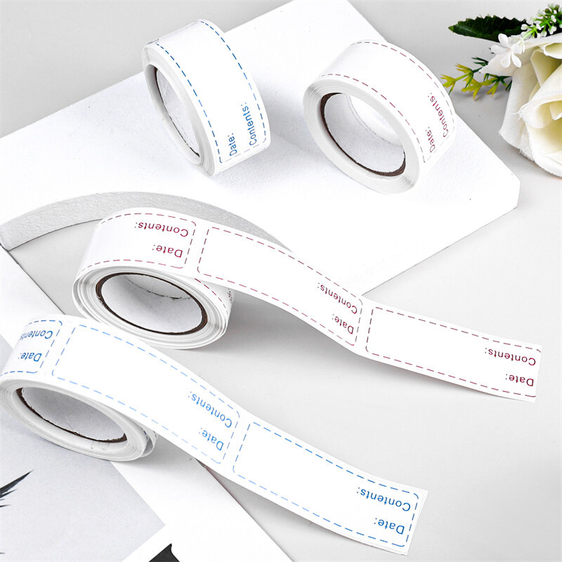 125Pcs/roll Food Storage Date Labels Kitchen Blank Handwritten Classification Labels Stickers Tearable Adhesive Tape Sticker