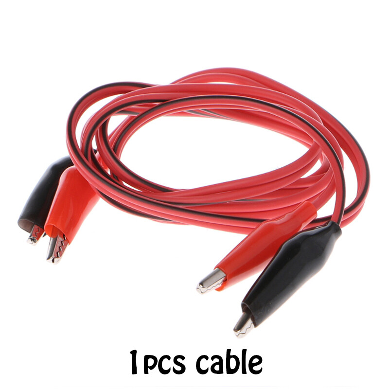 1PCS 1M Double Red and Black Clips Crocodile Cable Alligator Jumper Wire Test Leads