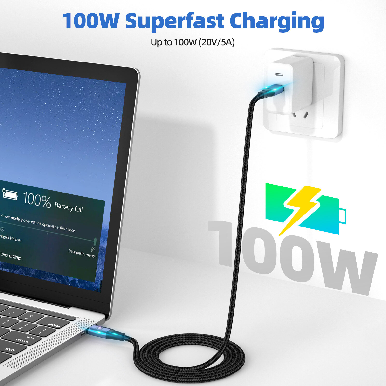 FONKEN USB4.0 20Gbps Cáp Dữ Liệu USB C Để Loại C Thunderbolt 3 8K @ 60Hz Cáp Dữ Liệu PD 100W 5A Nhanh Sạc Cáp Cho Điện Thoại Di Động Máy Tính Bảng