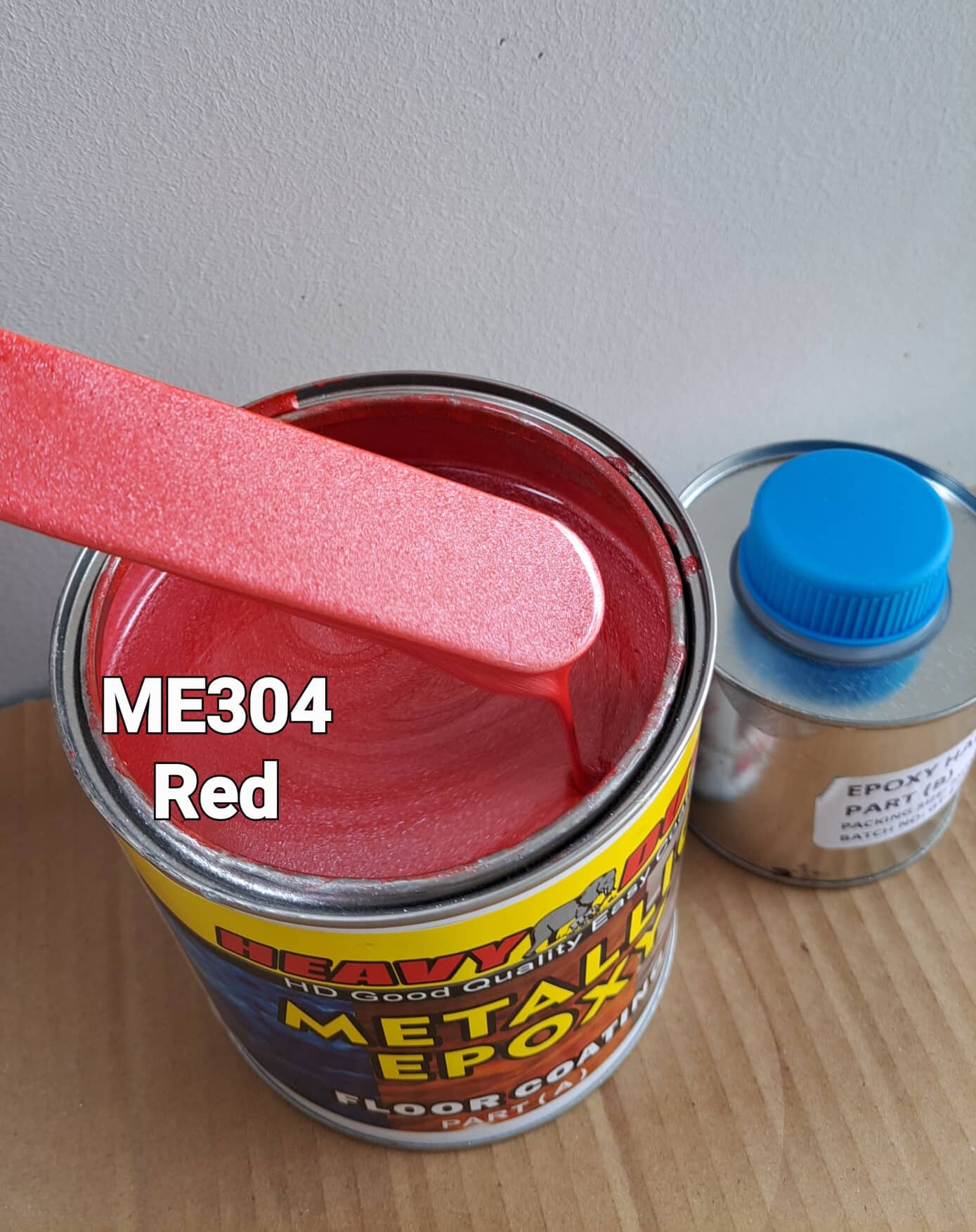 ME304 RED ( Metallic Epoxy Paint ) 1L METALLIC EPOXY FLOOR PAINT