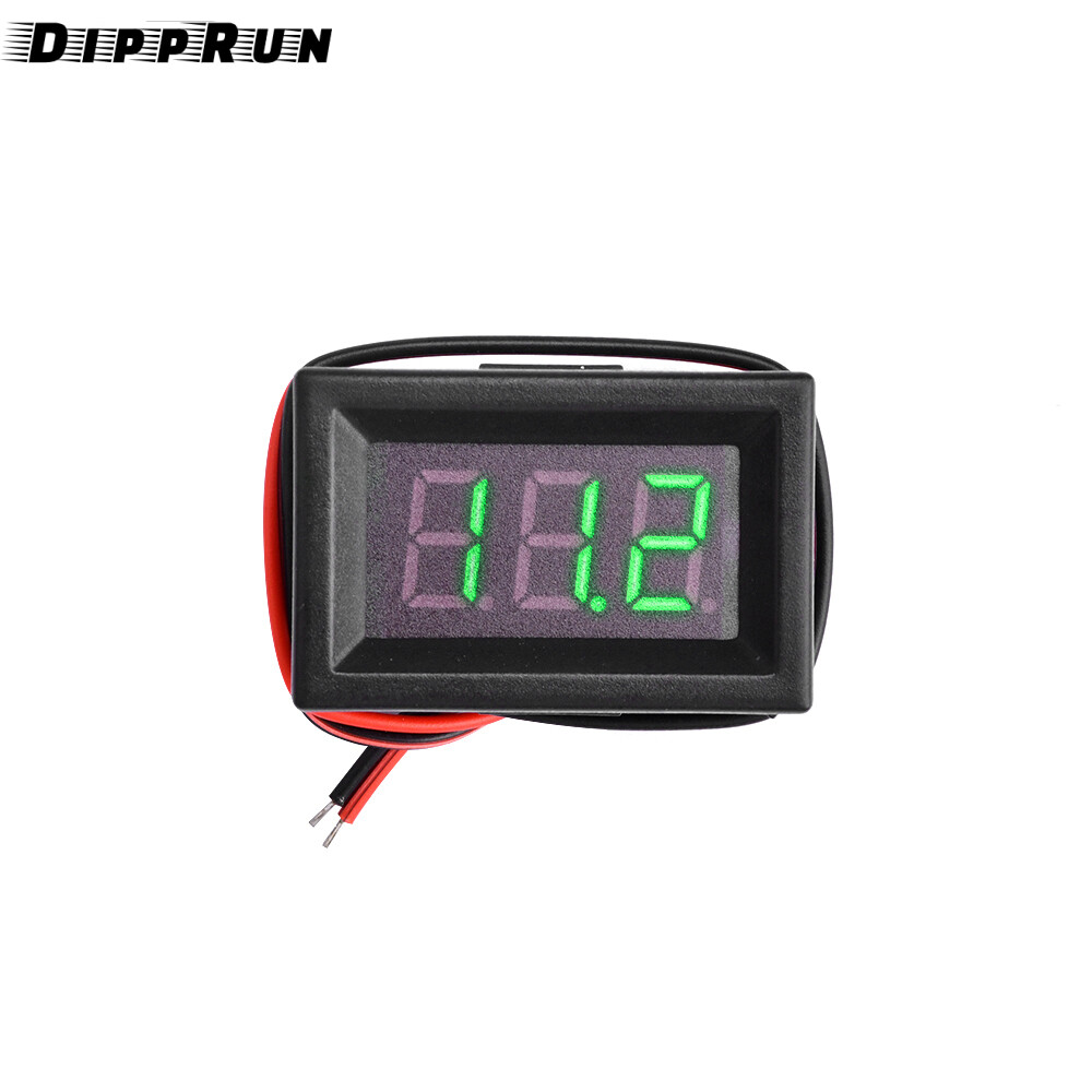 DIPPRUN 0.36 Inch DC 30V Digital Voltmeter Voltage Tester Gauge LED Display 3-wire Volt Meter for Car Motor Panel Mount