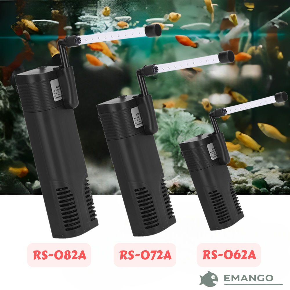 Emango 3 Trong 1 Bộ Lọc Nước Bể Cá Máy Bơm Chìm Với Chức Năng Lọc Oxy Tuần Hoàn Cho Máy Bơm Bể Cá Nước Hồ Cá