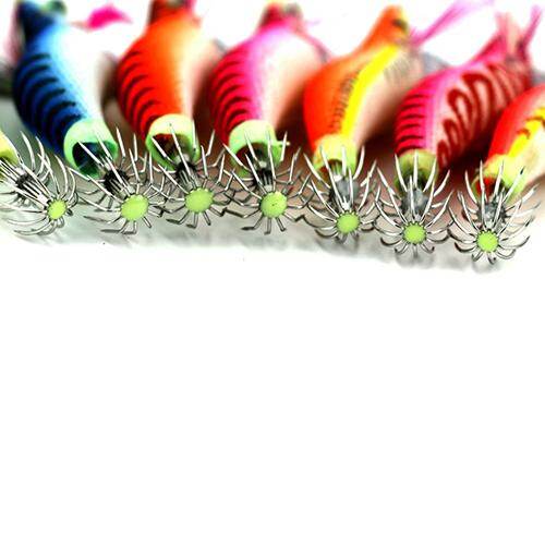 Ghxdryuru Plastic Shrimp Shape False Bait Luminous Lures Bionic Squid Hook Fishing Lure