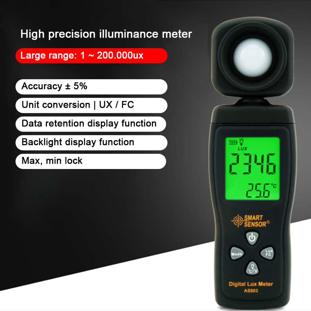 AS803 Luxmeter Digital Light Meter Lux Meter Photometer Uv Meter UV 