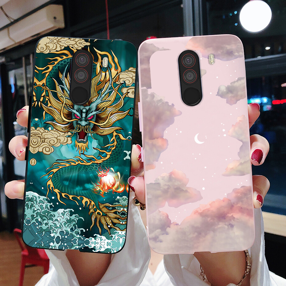 For Xiaomi MI Pocophone F1 Case Cool Dragon Painted Soft Silicone Back Cover Casing For Xiaomi Pocophone F1 Phone Case