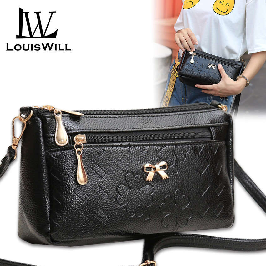 LouisWill Shoulder Bags Women Sling Bags Handbags Travel Bags Solid  Korean Style Fashion Cross Body Bag Bow-knot Printing Design PU Leather Satchel Bags for Women Ladies