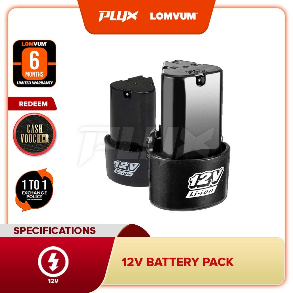 LOMVUM 12V Lithium Ion Battery For Cordless Drill Driver Rechargeable