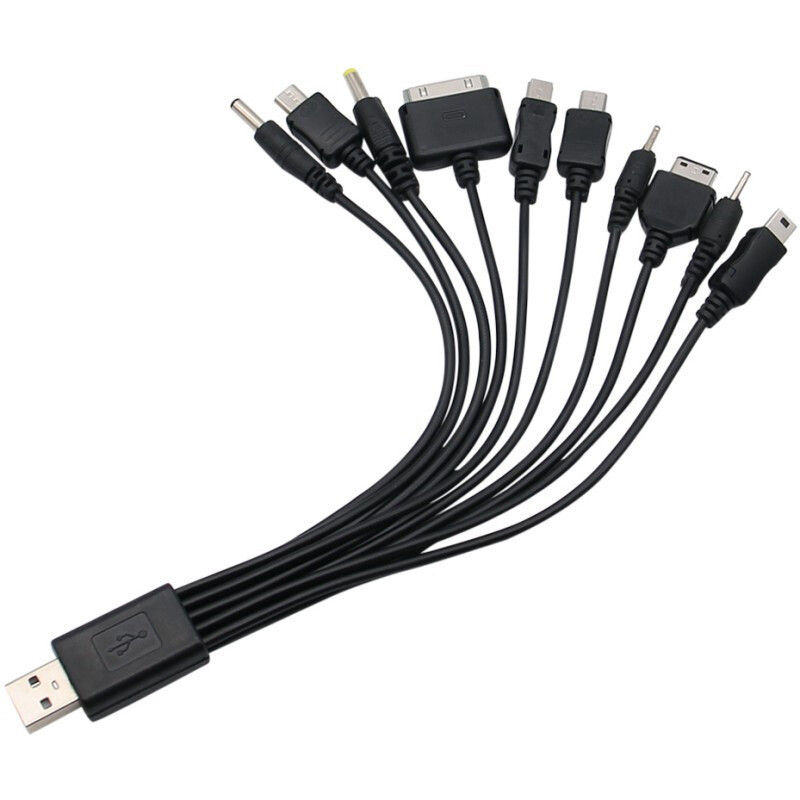 🔥🔥🔥【Fast Shipping】 Multi Pin Cable Charger USB Adapter Cable Data Wire Cord 10 in 1 Multifunction USB Data Transfer Cable Universal