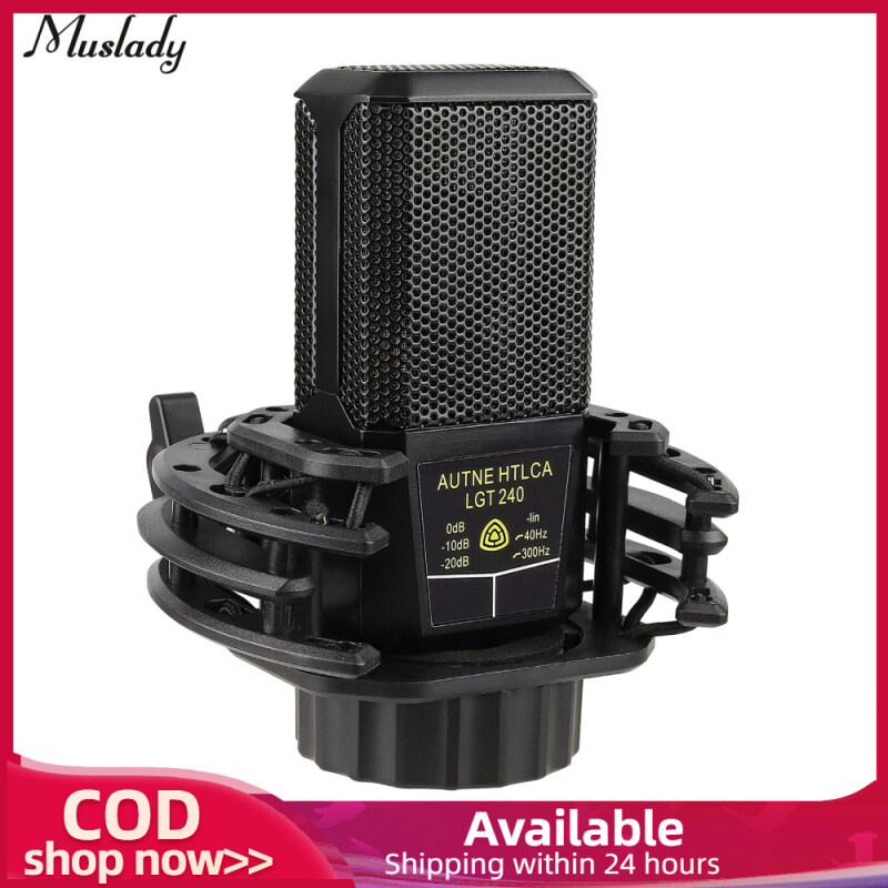 Muslady Micro Micro Ngưng Tụ Cardioid Màng Loa Lớn Một Chiều Với Cáp Gắn Chống Sốc Để Chơi Game Ghi Âm Podcast