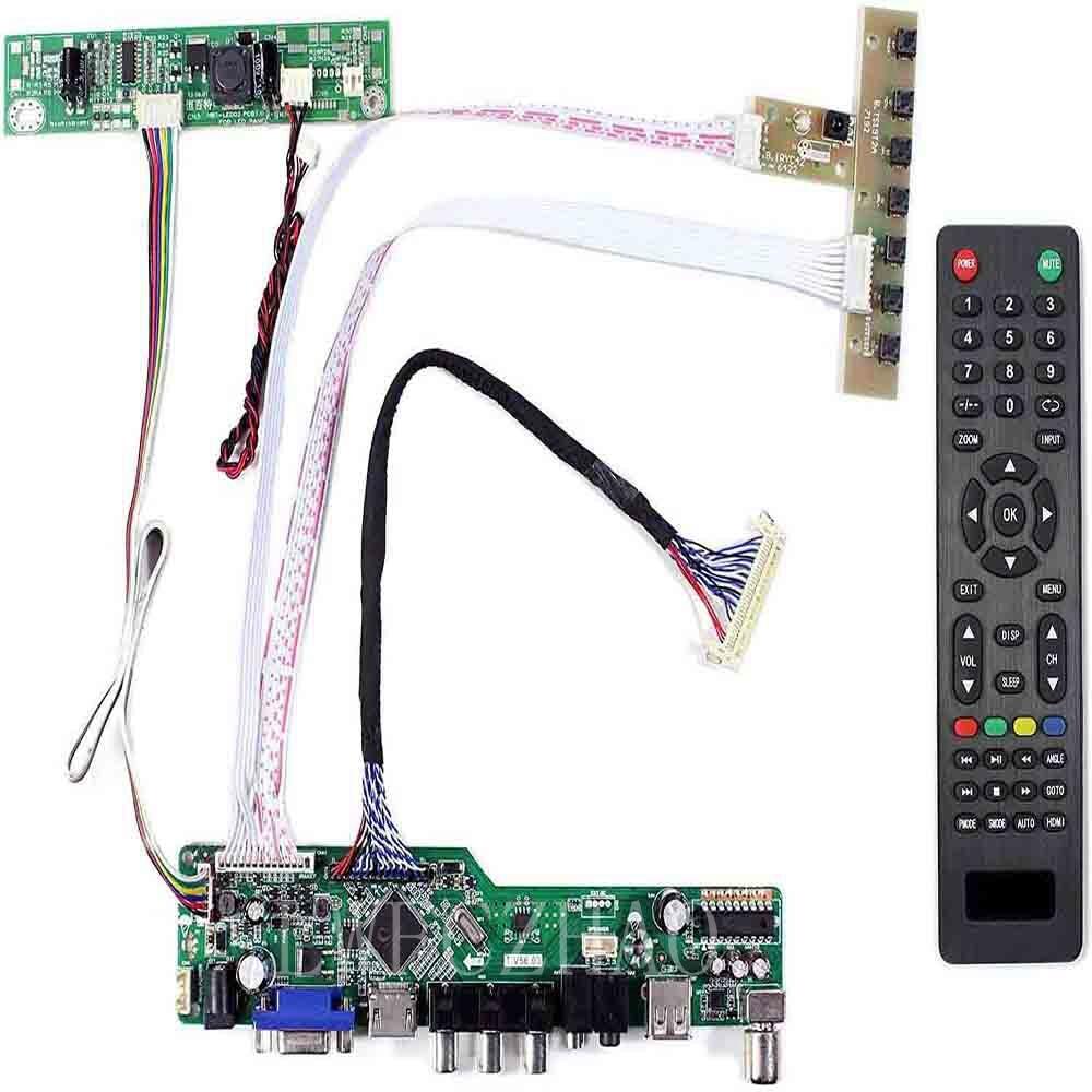 New TV56 monitor board Kit M185BGEL22 TV+HDMI+VGA+AV+USB LCD LED