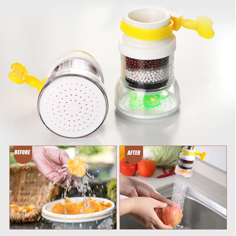 4 Layers Kitchen Faucet Purifier Rotatable Water Saving Shower Tap Filter