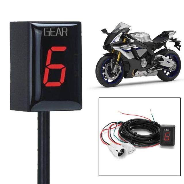Untuk Yamaha FZ16 FZ400 FZ6 FZ6R XJ6 XJR400 YS250 R1 R3 R6 MT07 Motor LCD 6 Kecepatan 1-6 tingkat Indikator Gir Digital Indikator Gigi