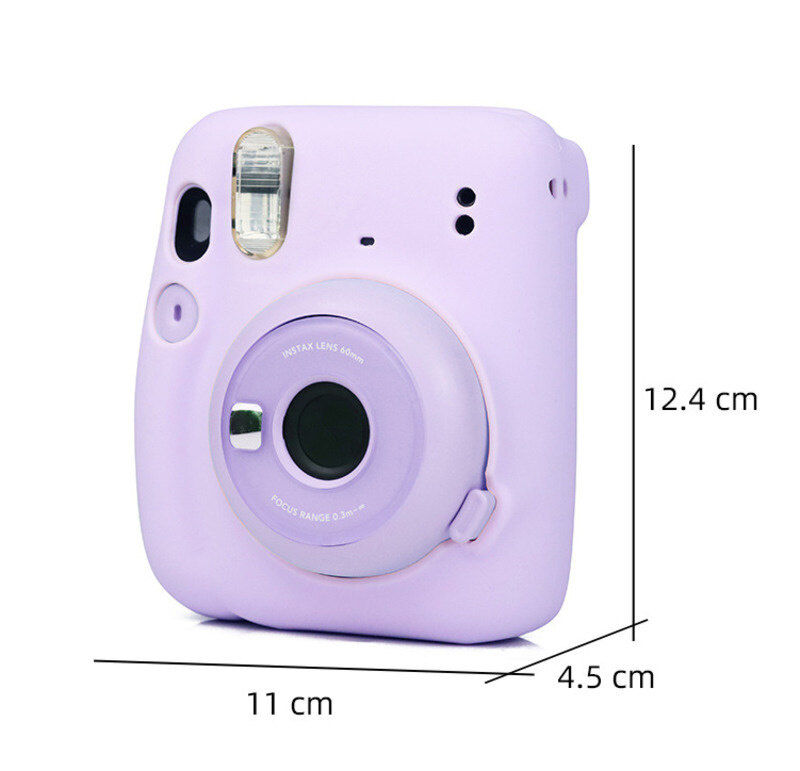 Ốp Silicon Cho Máy Ảnh Cho Fujifilm Instax Mini11 Mini 11 Vỏ Bảo Vệ Ốp Vỏ Mềm Màu Trơn Chống Trầy Xước