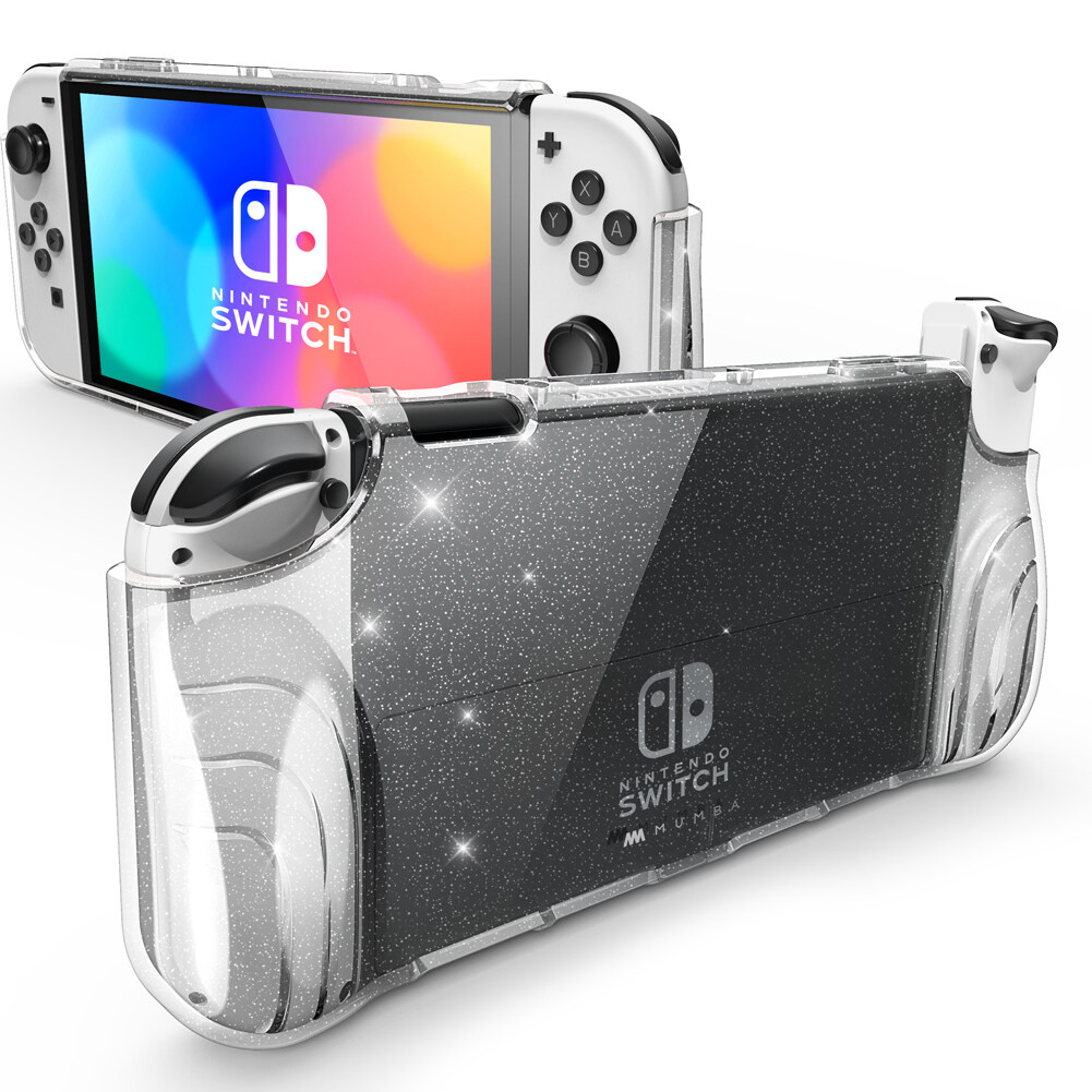 Mumba Case for Nintendo Switch OLED 2021 Thunderbolt Series Clear Protection with Ergonomic TPU Handle Compatible with New Switch OLED 7 inch Console and Joy-Con