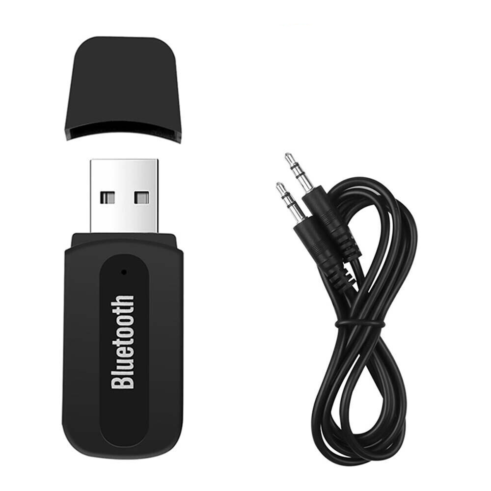 Bokewu usb bluetooth aux adapter wireless car audio receiver 3.5mm jack stereo music dongle for car speaker