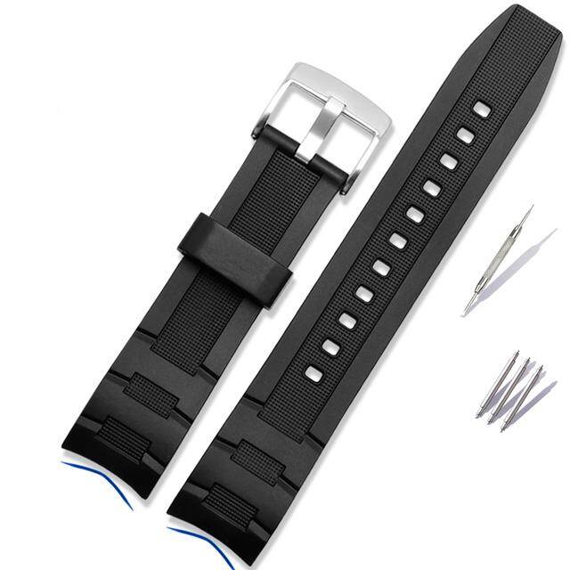 ♔ for casio 5468 edifice efr-303/304 efr-516pb efr-516 silicone rubber wristband bracelet resin strap 22mm watchband waterproof