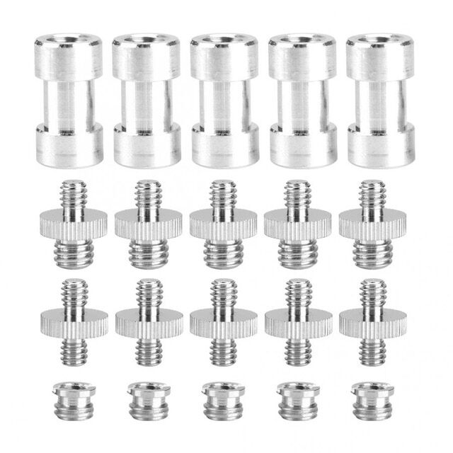 Bộ Chuyển Đổi 15 Cái/20 Cái Đầu Cái 1/4 Inch Sang 3/8 Inch, Threaded Adapter Vít Phụ Kiện Photo Studio Kit Đối Với Ánh Sáng Đứng Đèn Flash