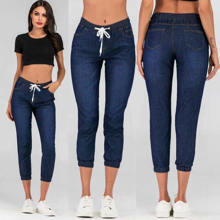 womens denim jogger pants