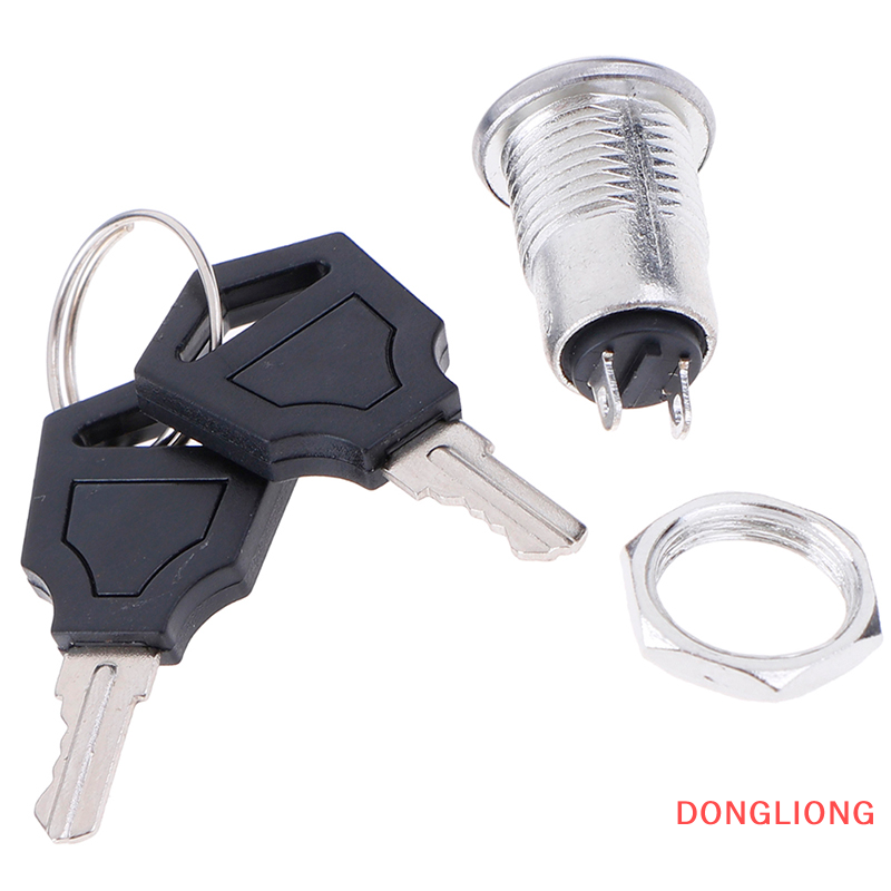 DONGLIONG 1pc 12mm Mini Key Switch ON/OFF Lock Switch KS-02 KS02 Electronic Switch 3A 250V