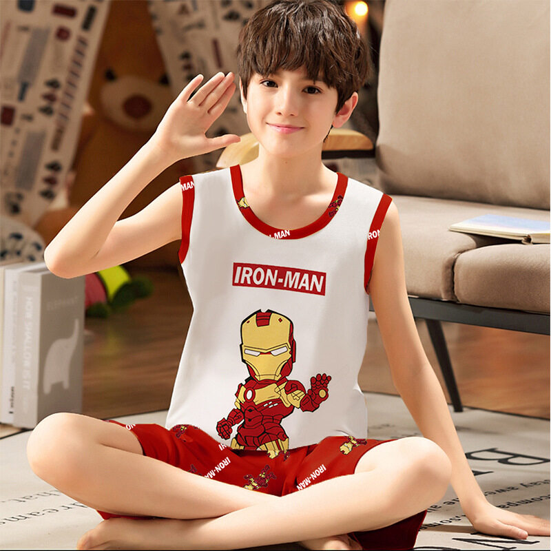 Iron Mans Pikachu Cartoon Dinosaur Boys Girls Shorts Set Pajamas