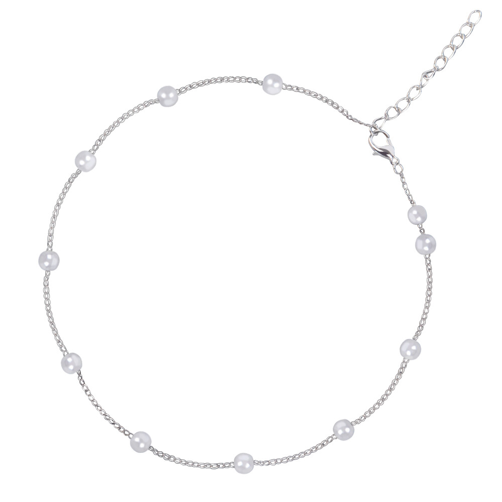 2021 Women's Clavicle Chain Pearl Choker Necklace Gold Silver Goth Chocker Jewelry for Girl