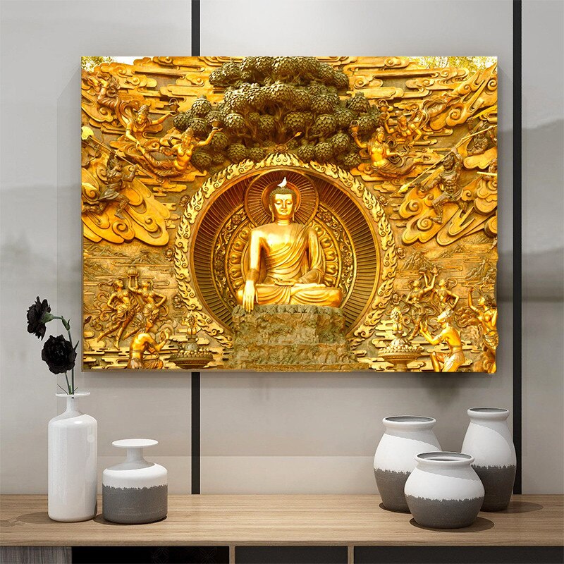 Buddhism Canvas Painting Posters Prints Decoration Lord Buddha Wall Art ...