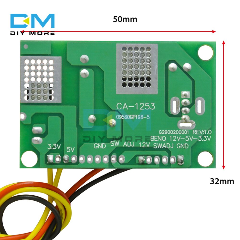 [100% original] diymore CA-1253 12V to 5V to 3.3V DC-DC Step-Down Module LCD Power Supply Board Voltage Conversion Module with Wire