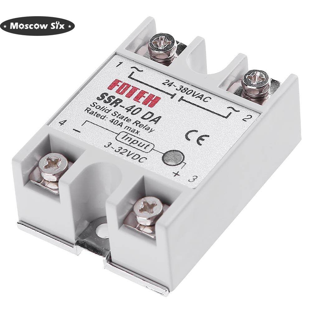Single Phase DC 3-32V to AC 24-380VAC SSR-40DA 40A Solid State Relay Module