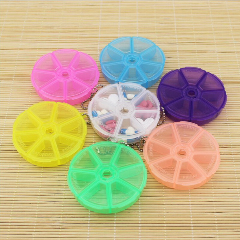Portable Pill Storage Box 7 Compartment Travel Jewelry Storage Box