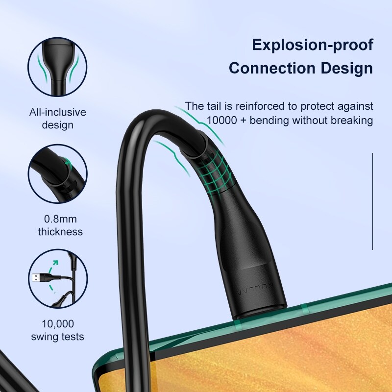 [ELEGANT] KUULAA Type USB C Cable For iPhone Charging Micro USB Fast Charging Cable Wire For iPhone 12 X Xiaomi Samsung Huawei Data Cord