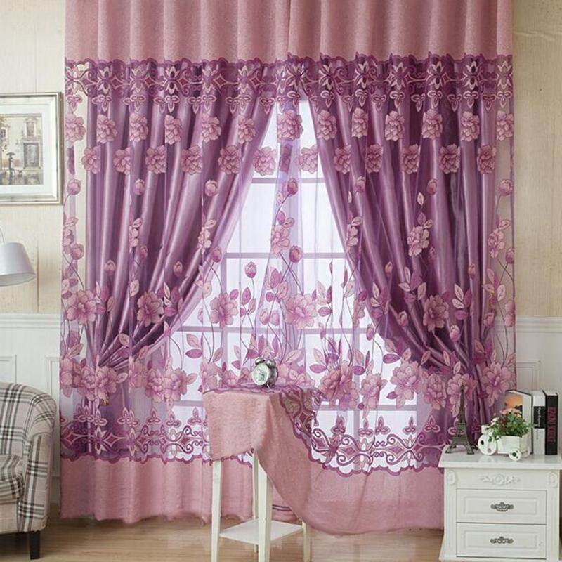 Hiện Đại Hoa Bằng Vải Tuyn Vải Voan Màn Che Cửa Sổ Đầy Đủ Shading Rèm Cửa Sổ