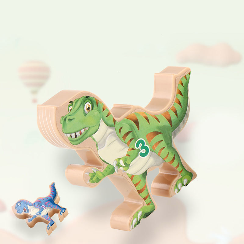 HS Jurassic Dinosaur Stacking Fun Puzzle develops educational toys for 3 years old early education parent-child games children's toys
